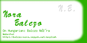 nora balczo business card